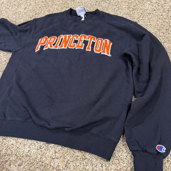 Princeton College University Spellout Champion Black and Orange Crewnecks Sz.M - Picture 3 of 7